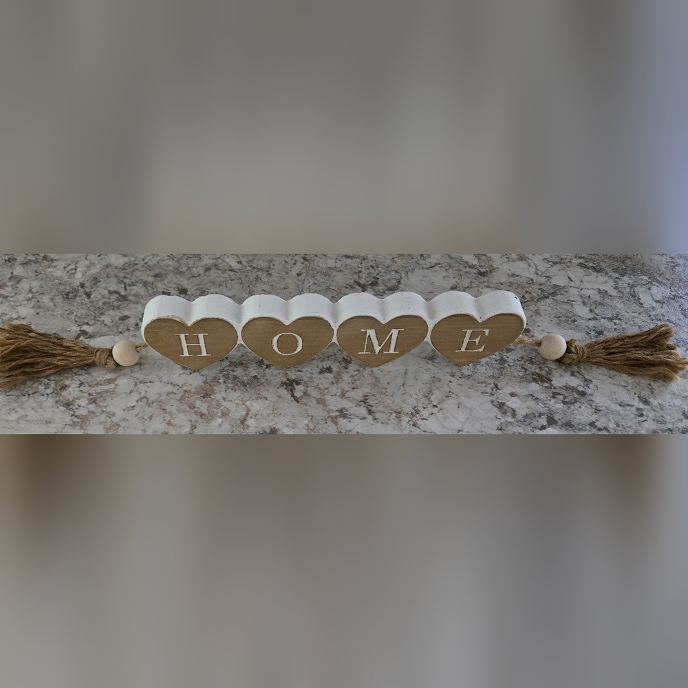 Rustic White and Brown Heart Wall Decor